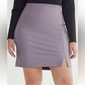 Addition Elle Lilac Faux Leather Mini Skirt Size 24 NWT Brand New